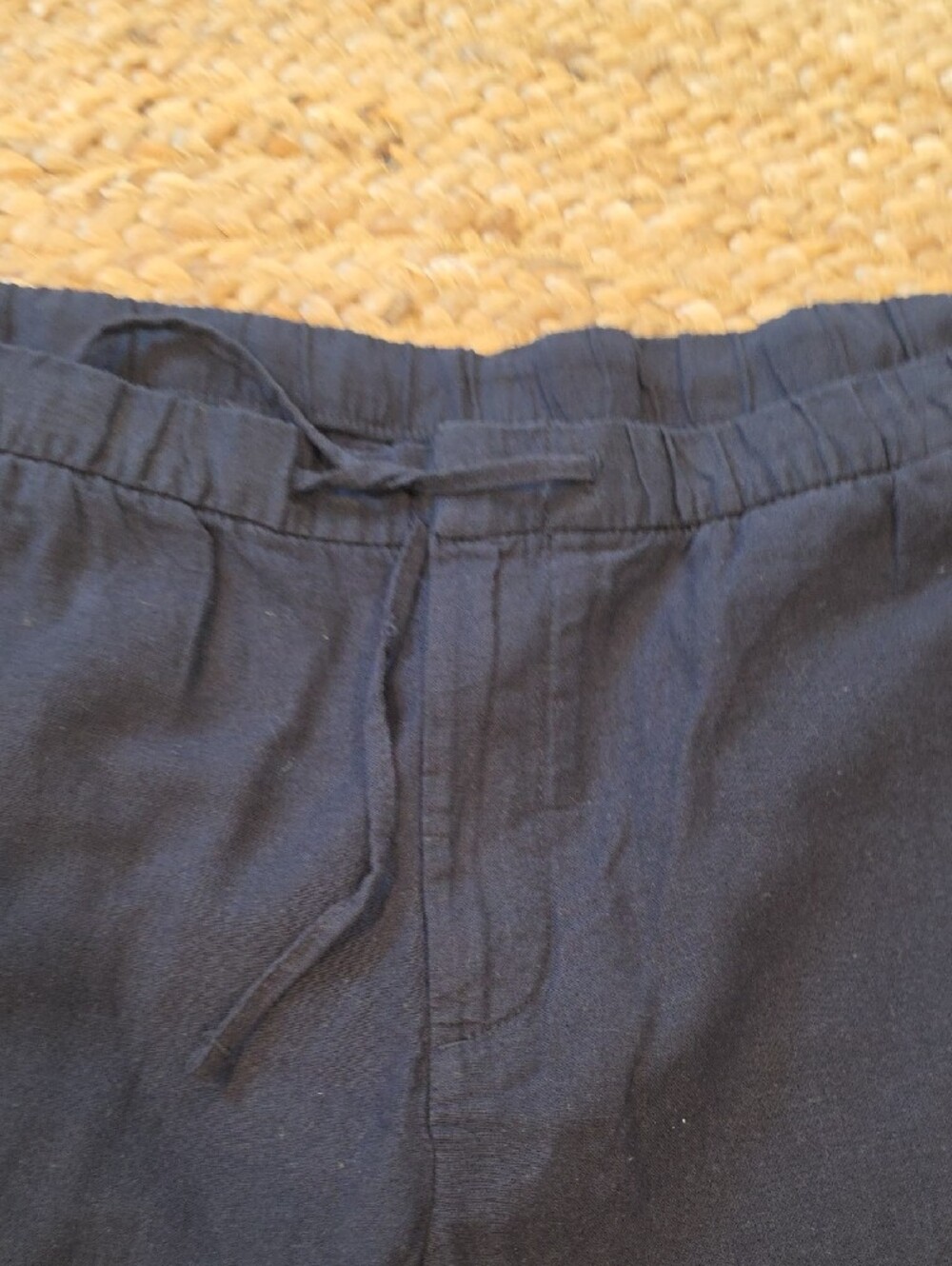 H&M Navy Drawstring Linen Pants - Picture 2 of 5